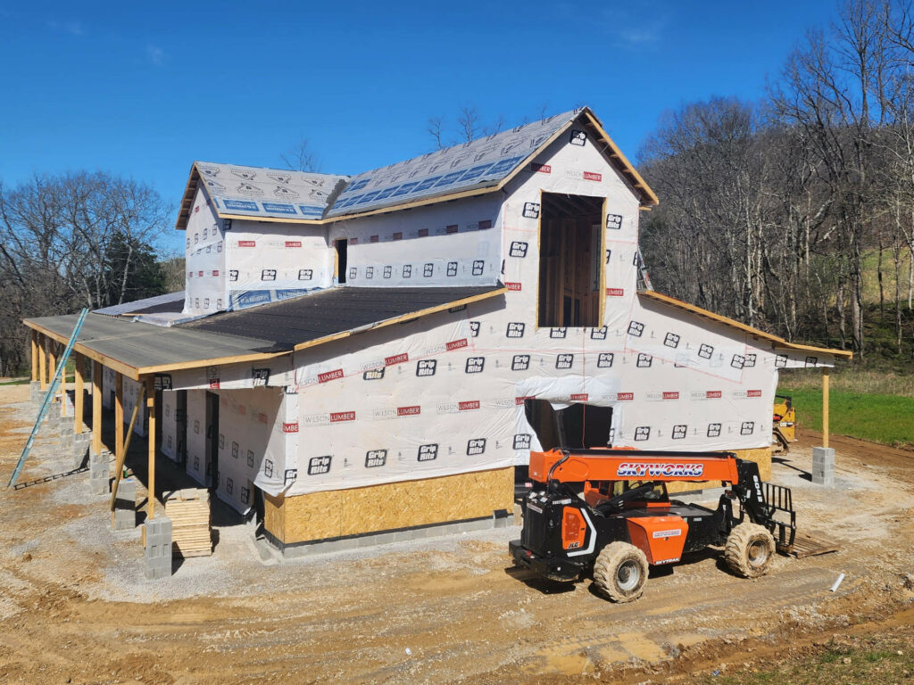 New barn under construction