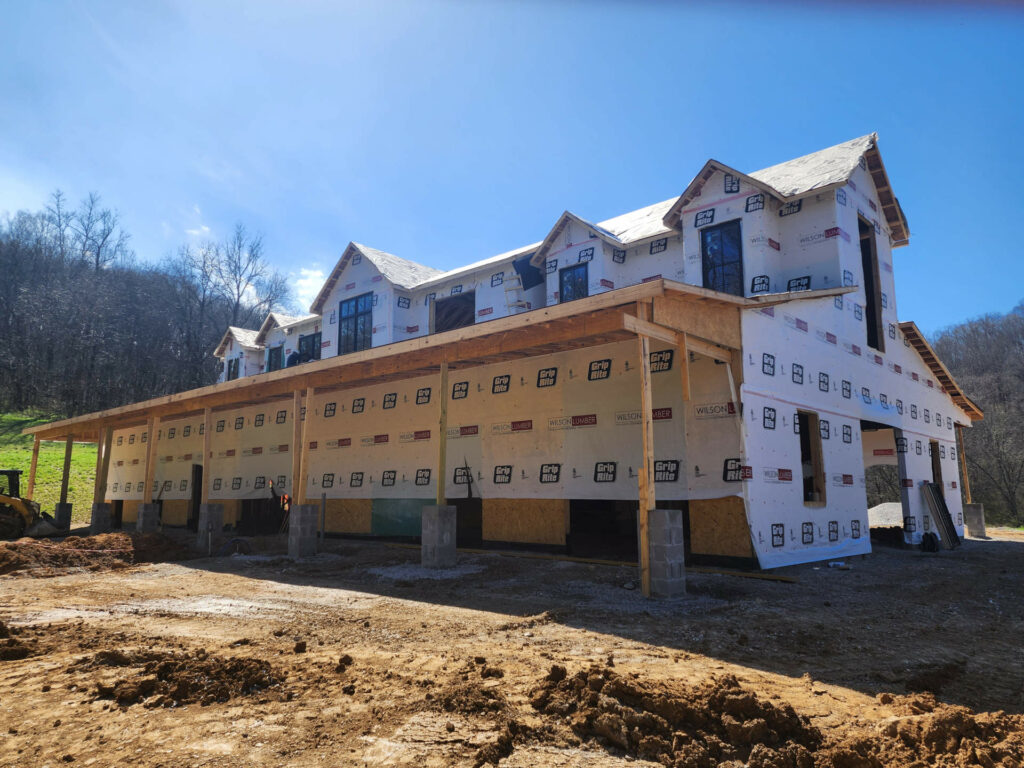 New barn under construction