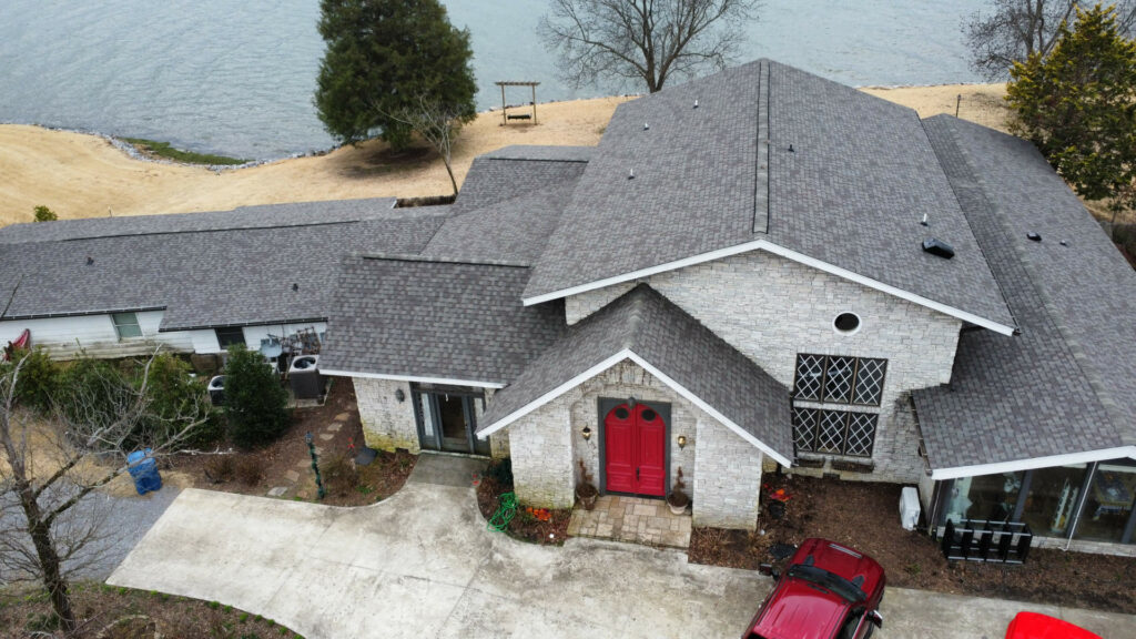 Drone view of new rooftop