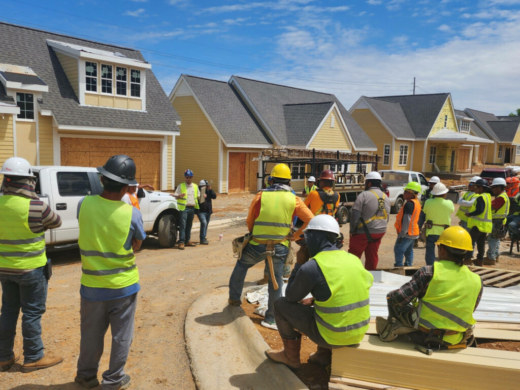 Men in hardhats on job site
