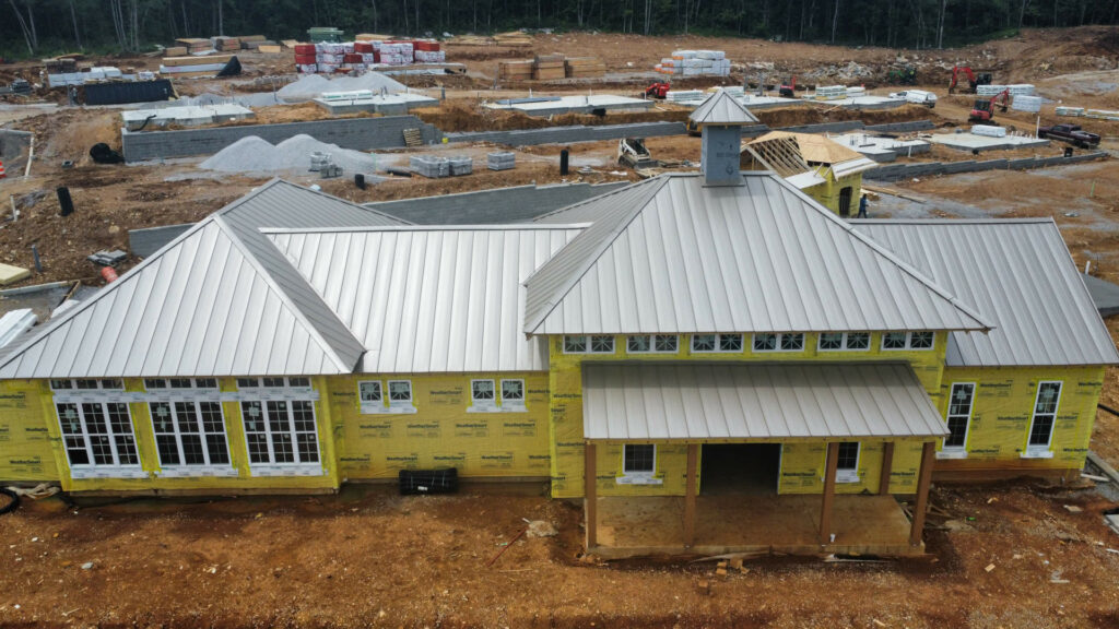 Arial view of new clubhouse under construction