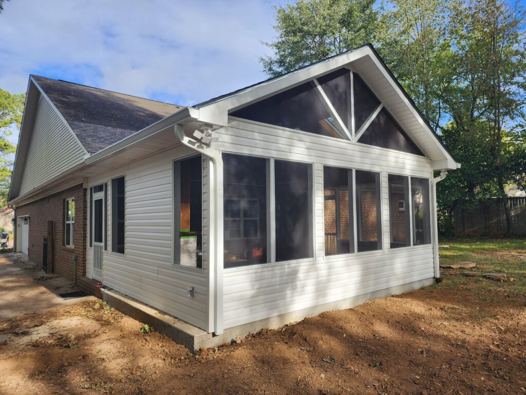 New additional screen porch on a house