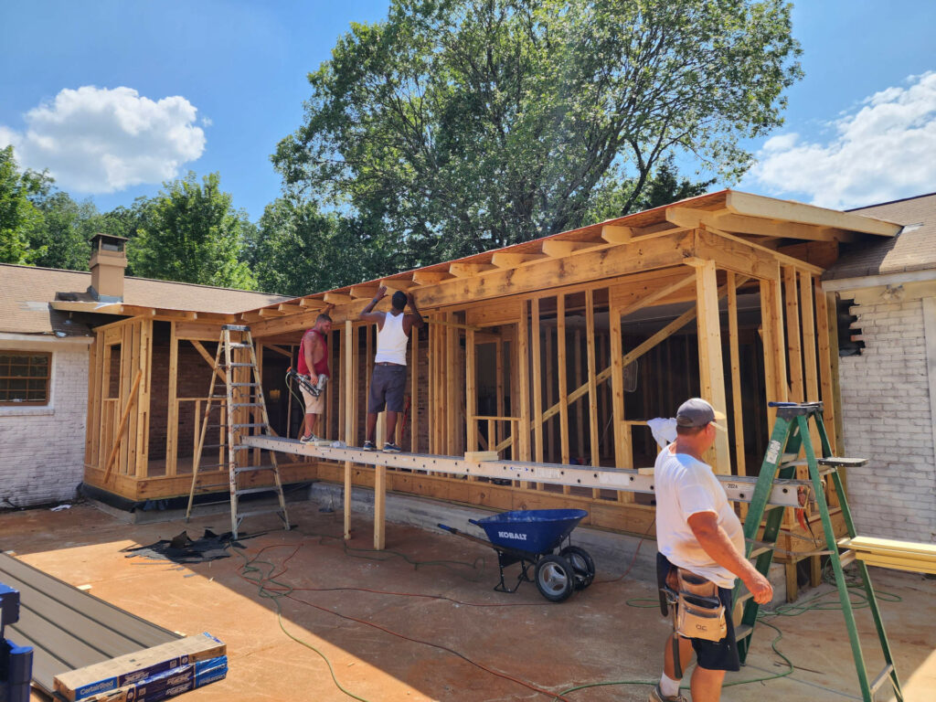 Home addition under construction